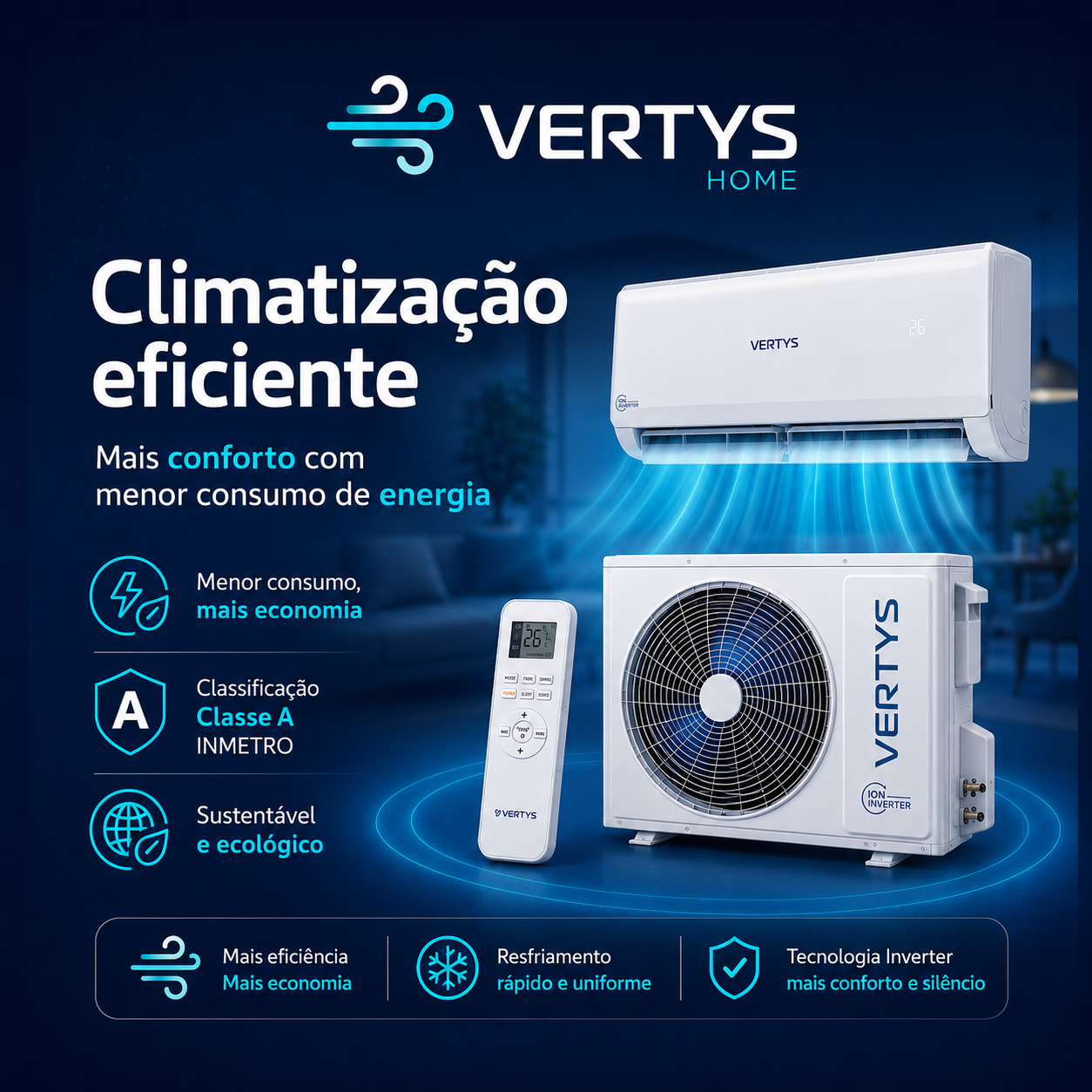 Banner de quarto com ar-condicionado